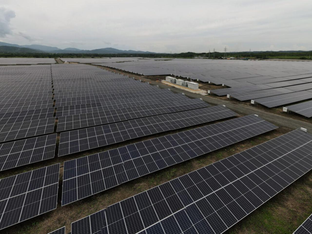 Solar panel field.